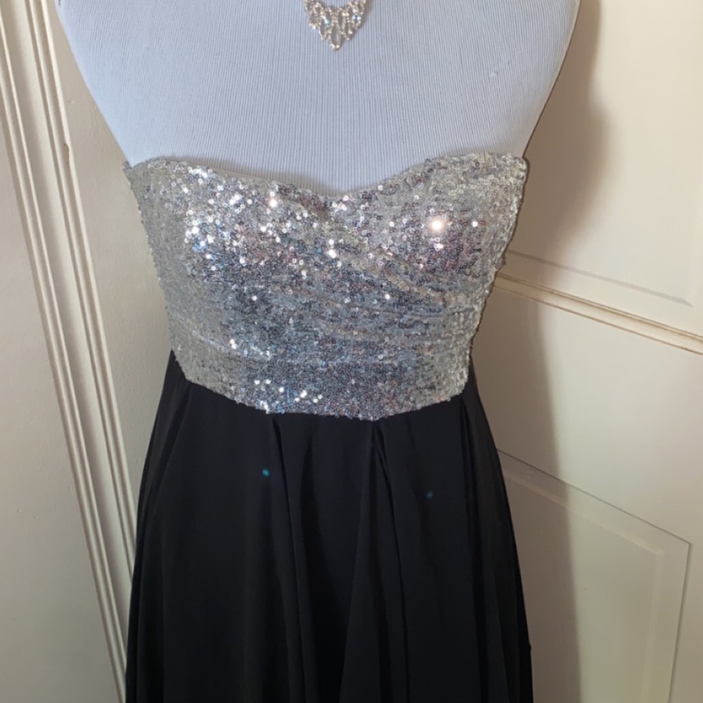 Black and silver formal event dress